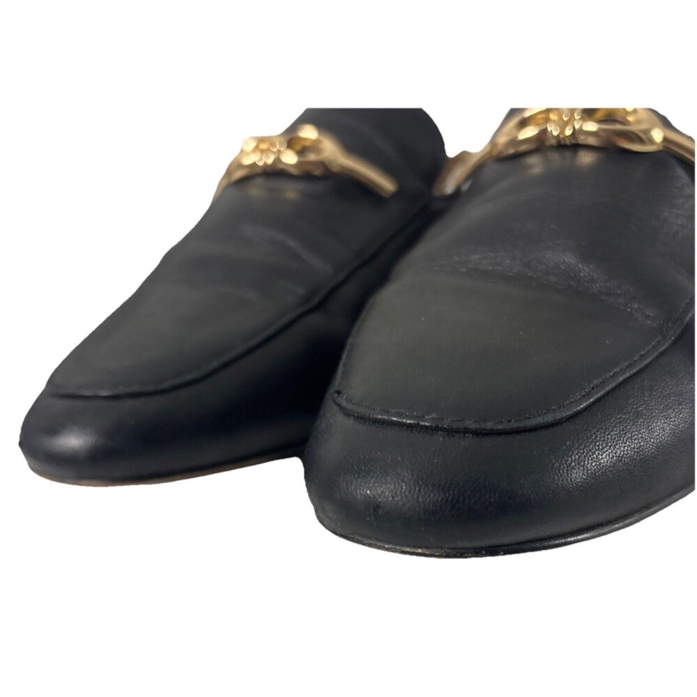 Coach Sienna Leather Slide Size 6 Black with Gold Logo Shoes Flats - Picture 6 of 10